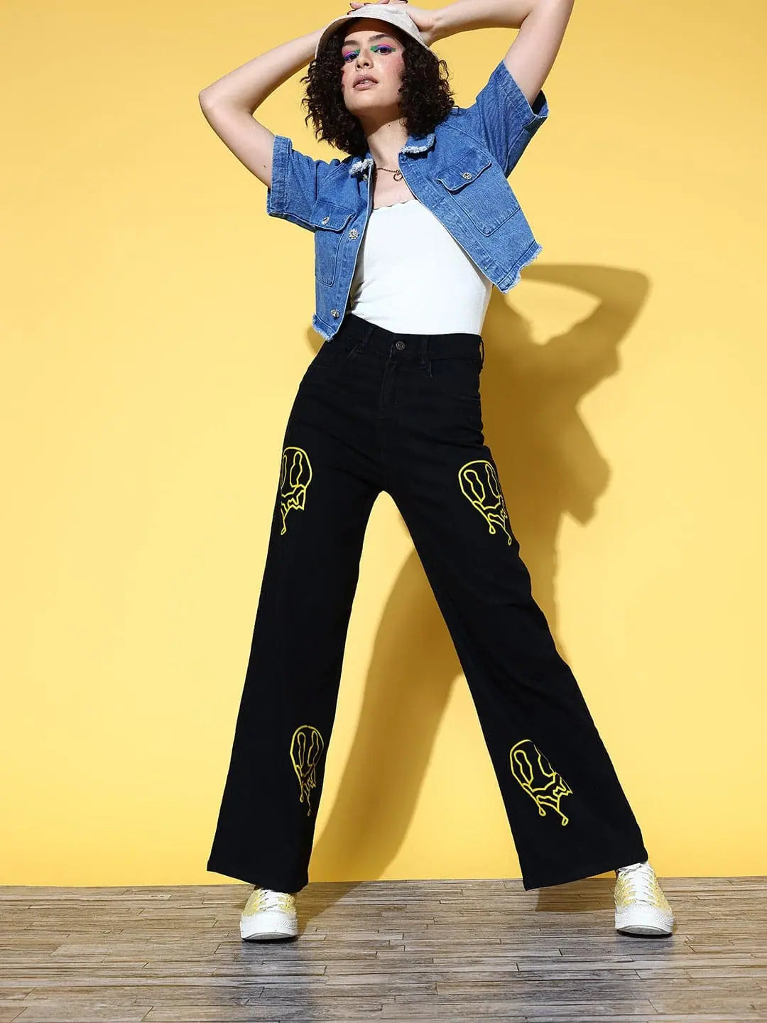 Black Skull Distressed Jeans | Women's Western Wear Outfits