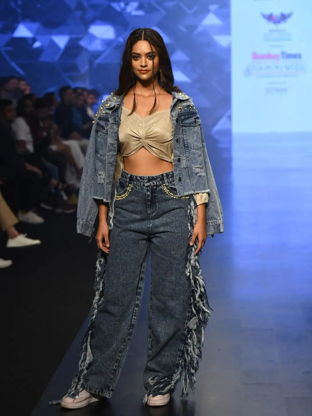 Beige Gold Knotted Crop Top | Women's Lehenga Choli Online