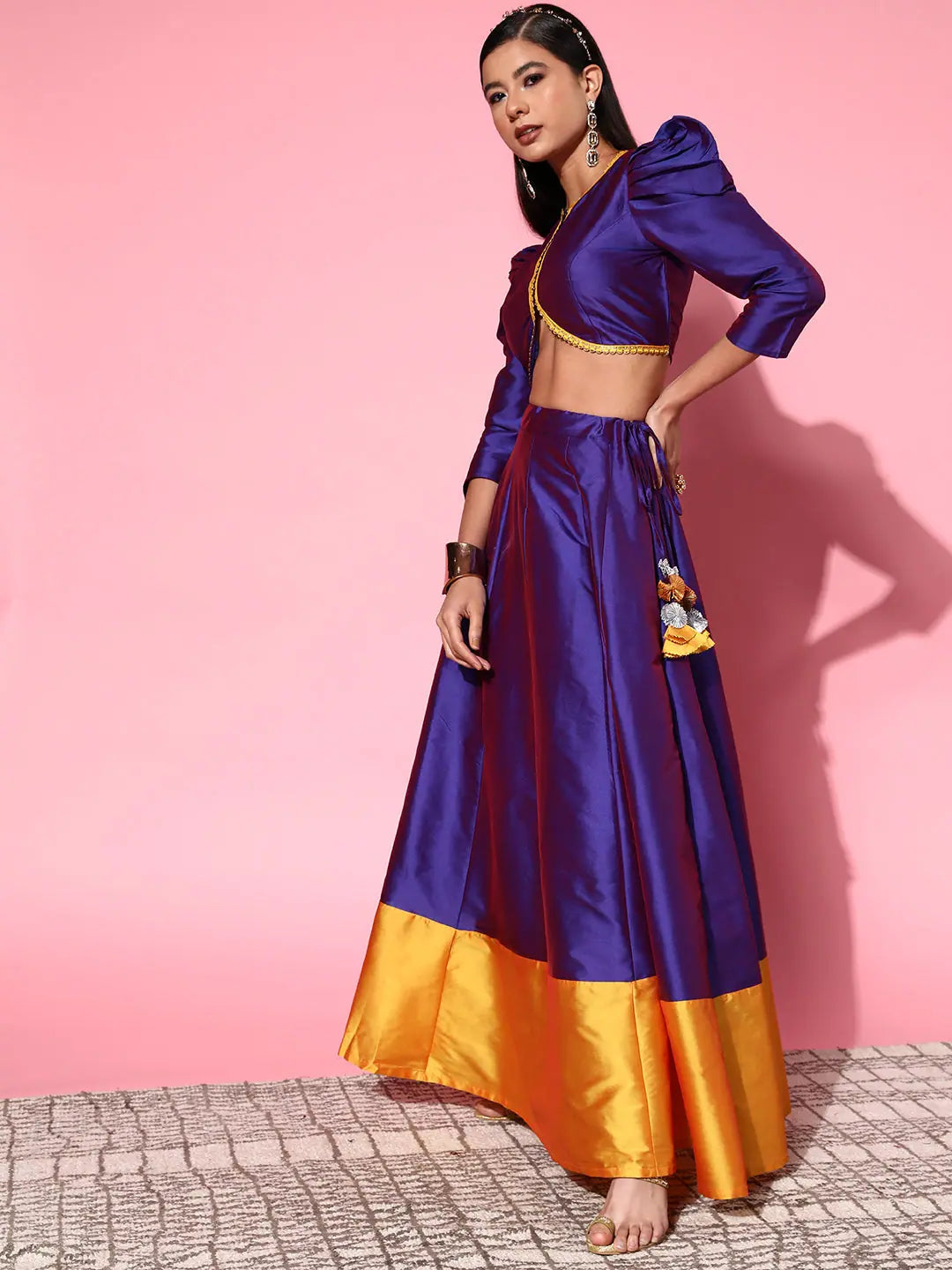 Purple Zari Lace Lehenga Choli: Designer Women's Lehenga
