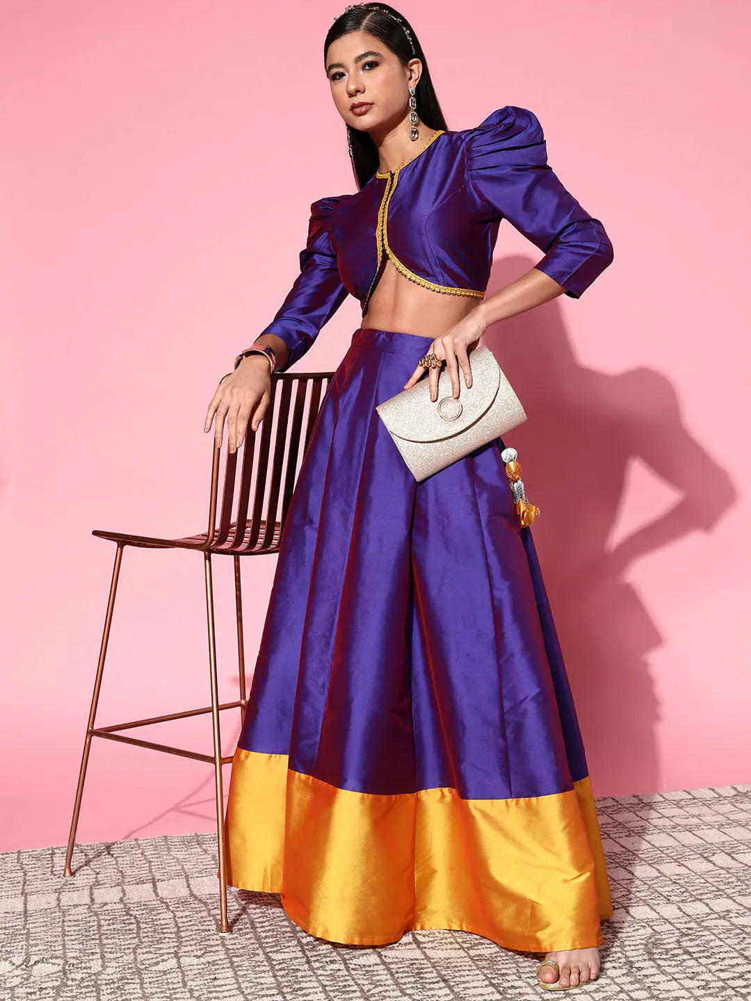 Purple Zari Lace Lehenga Choli: Designer Women's Lehenga