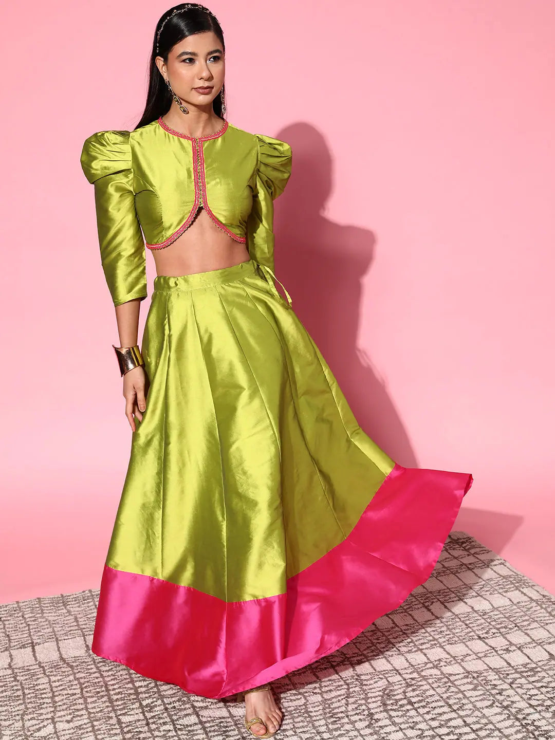 Green Lehenga Choli - Designer Festive Lehenga for Women