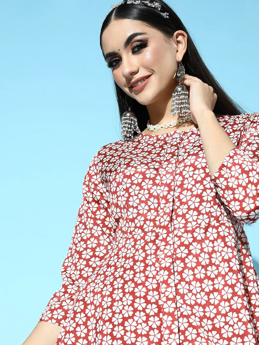 Floral Peplum Dhoti Skirt Set | Women's Dhoti Pants Outfit