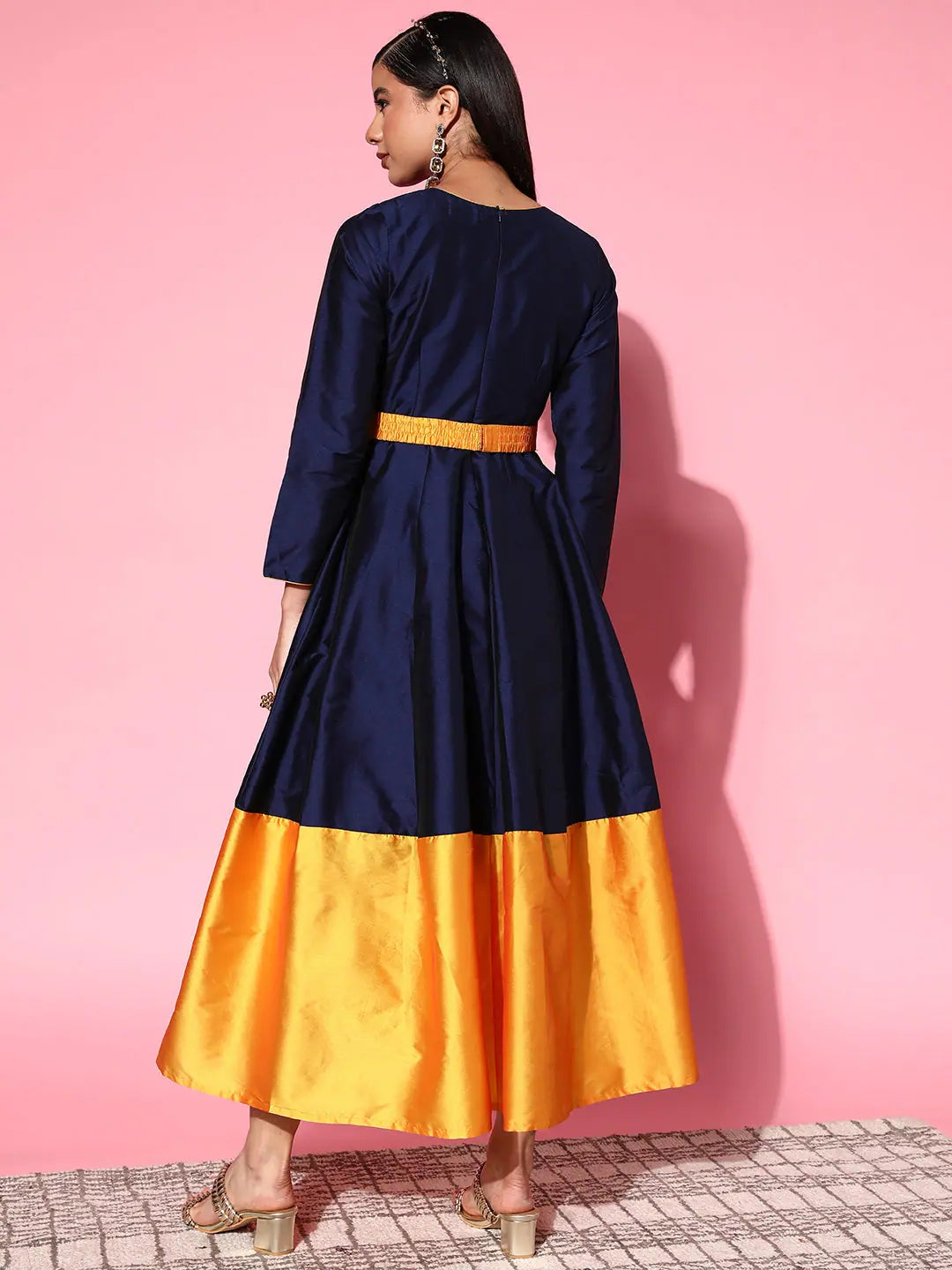 Navy Border Anarkali Maxi Dress | Anarkali Kurti Collection
