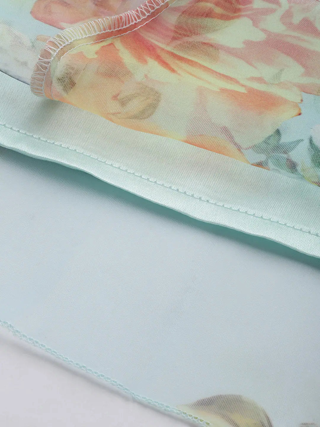 Sea Green Floral Anarkali Skirt | Women's Ethnic Maxi Skirts