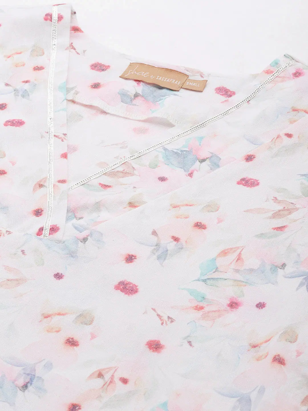 White Floral Puff Sleeve Top - Women's Western Clothing