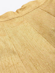 Women Gold Chanderi Foil Pocket Anarkali Skirt