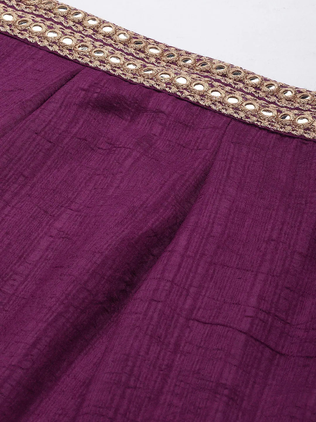 Burgundy Mirror Embroidered Anarkali Skirt | Ethnic Skirts