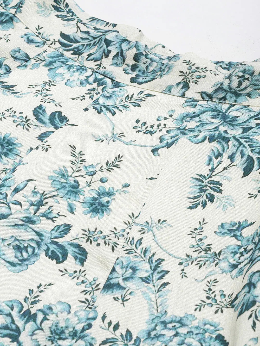 Blue Floral Chanderi Anarkali Skirt | Women's Ethnic Wear