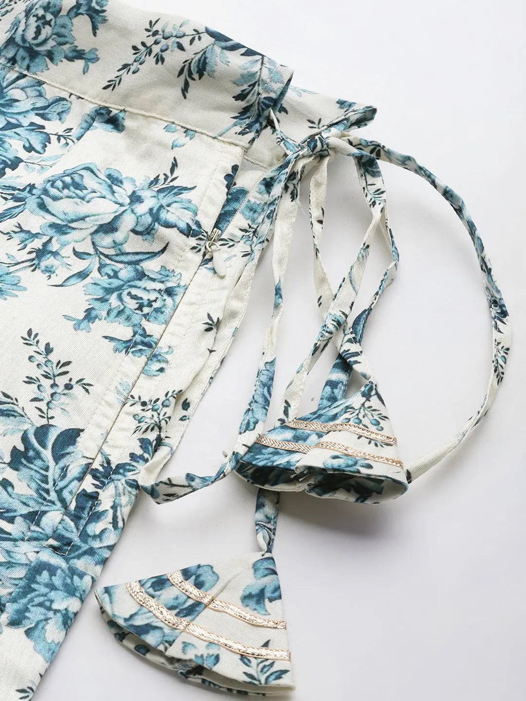 Blue Floral Chanderi Anarkali Skirt | Women's Ethnic Wear