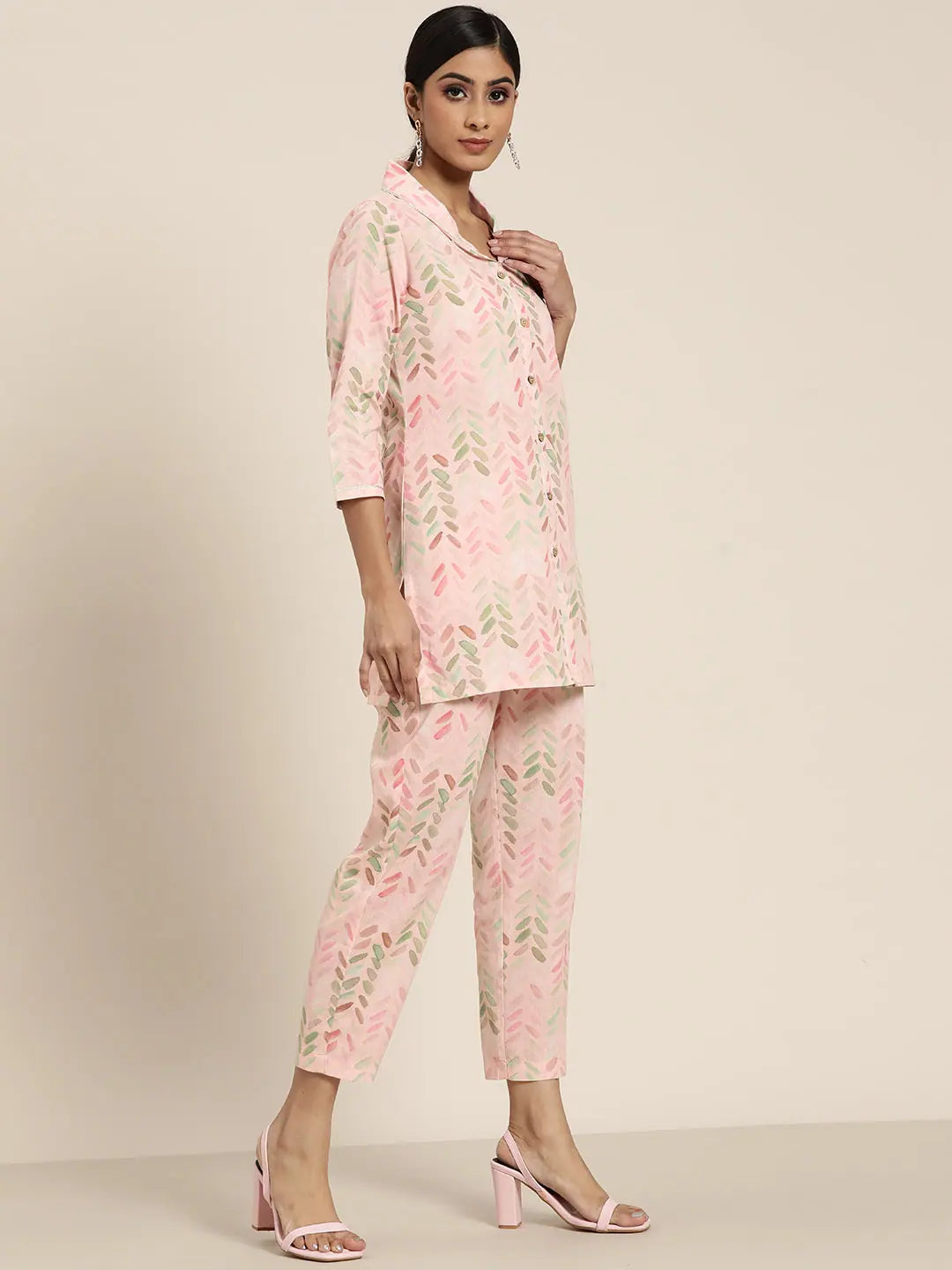 Pink Brush Paint Kurta Set | Designer Indian Kurta Sets for Women