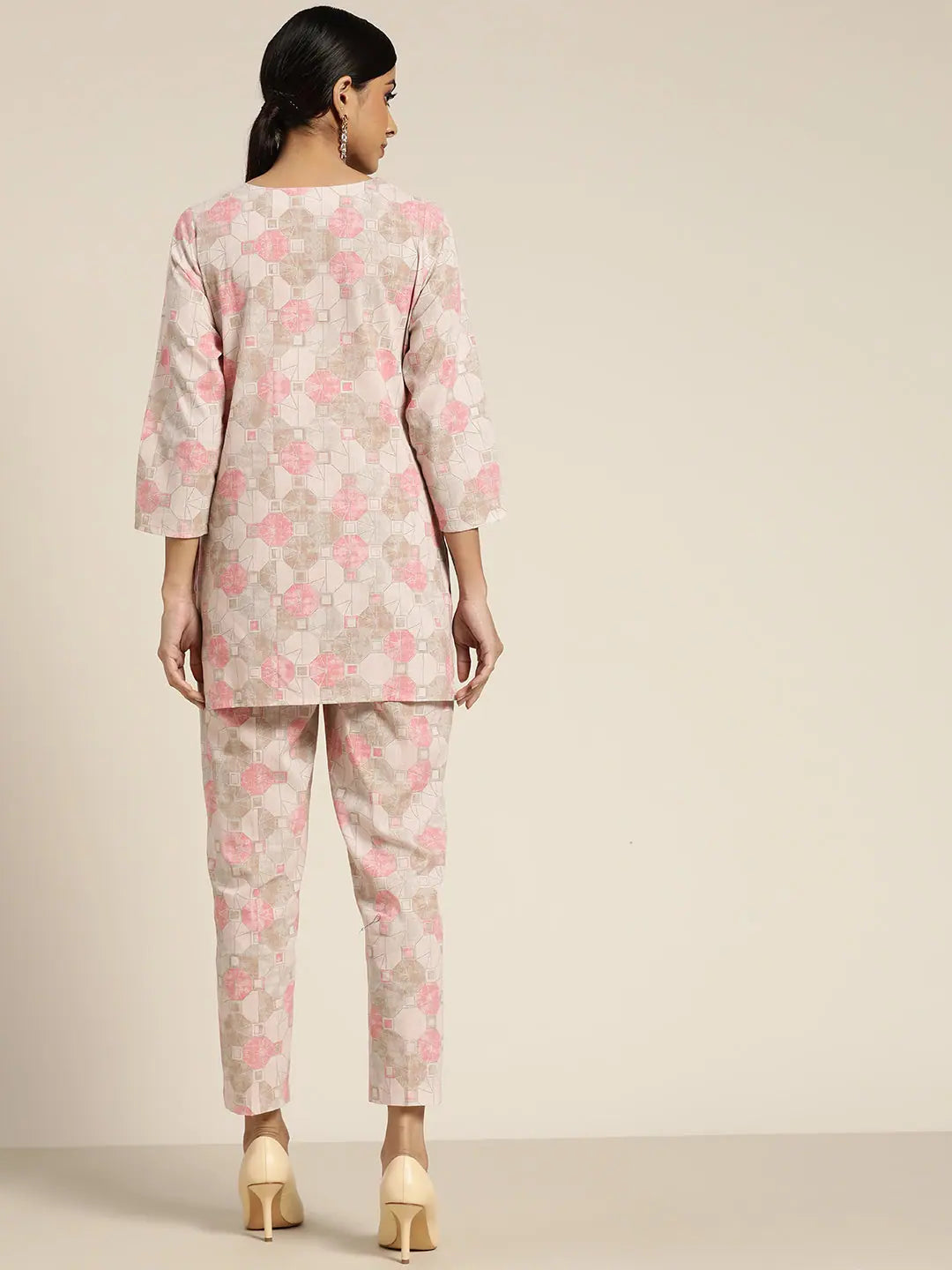 Geometric Cotton Kurta Sets | Women's Indian Designer Kurta Sets