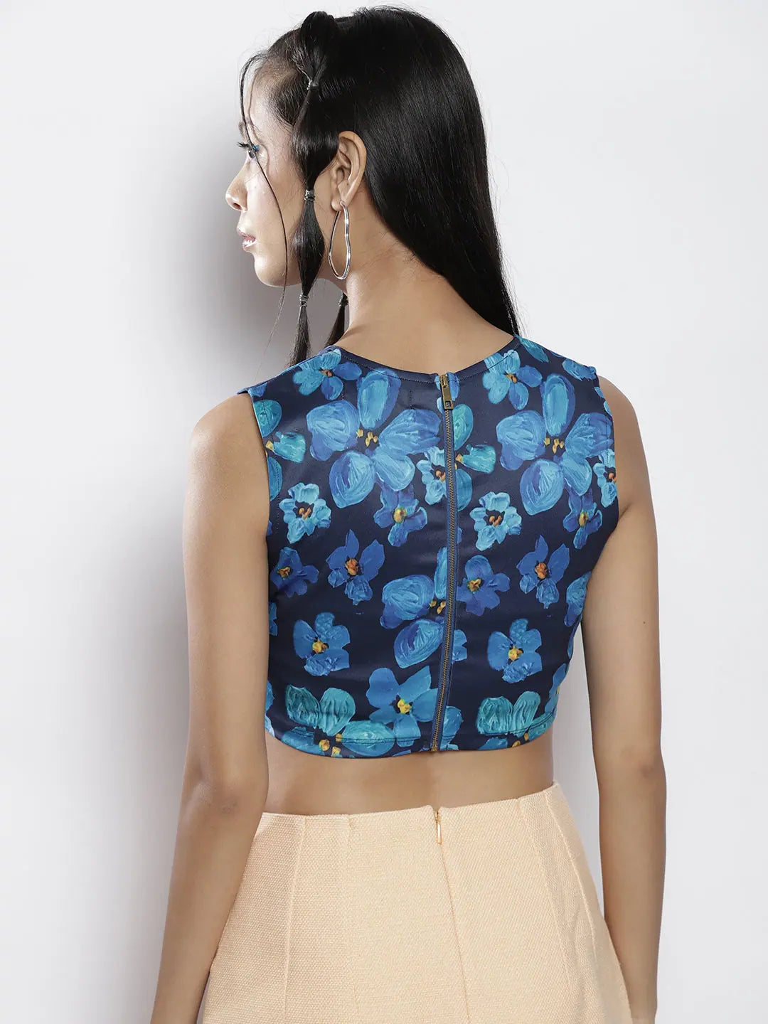 Floral Scuba Crop Top | Women's Western Wear Style