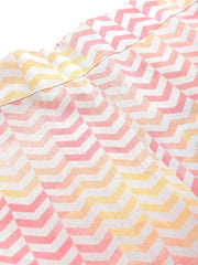 Women Pink Chevron Sustainable Straight Pants