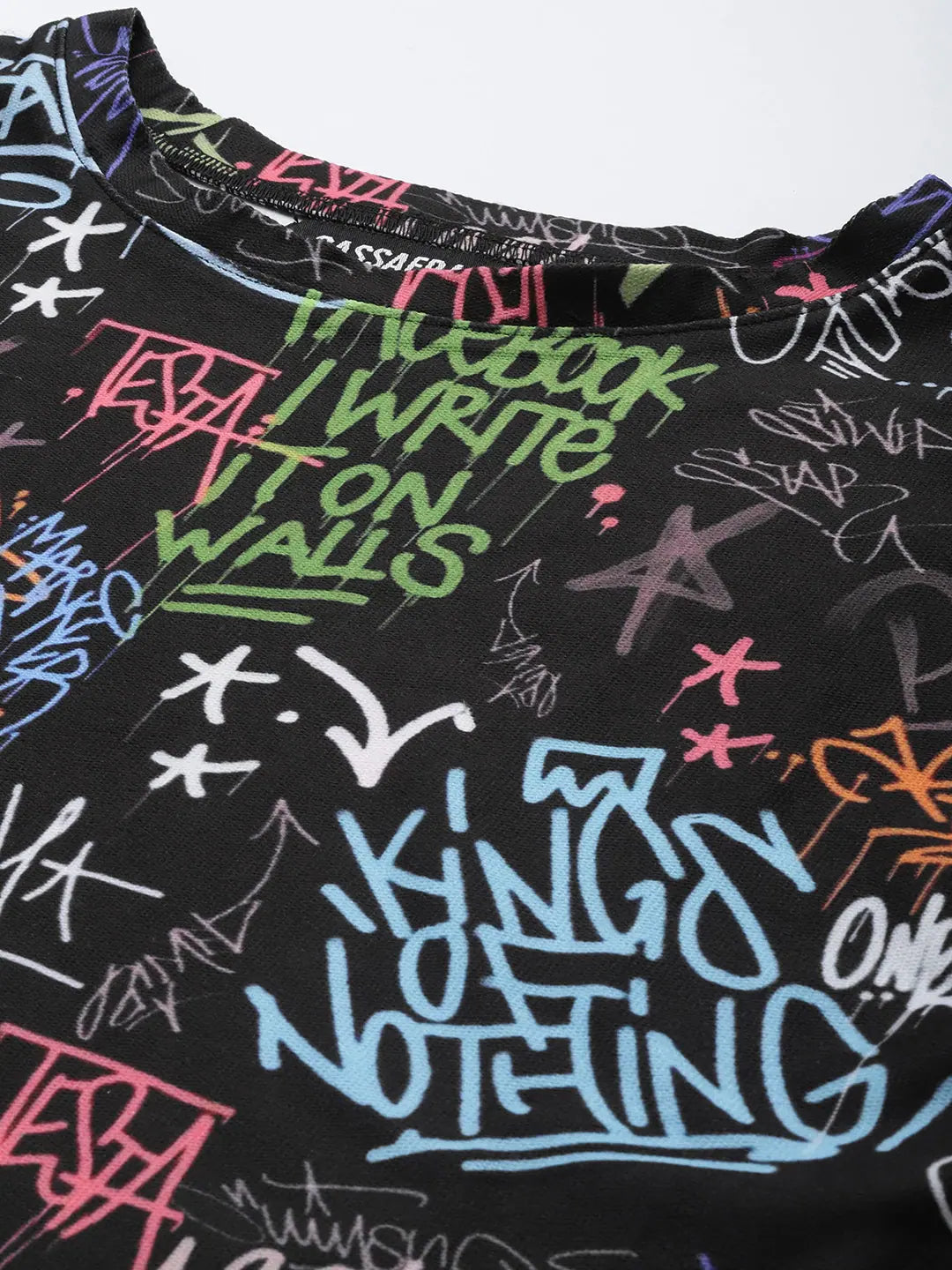 Black Text Print Crop Top | Women's Western Clothing