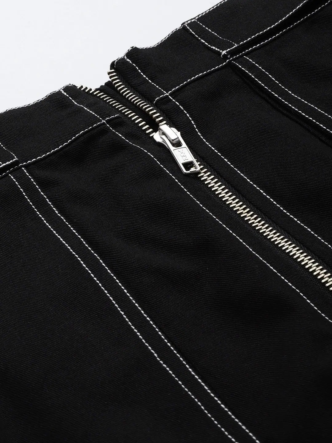 Black Twill Mini Skirt | Box Pocket Skirt for Women