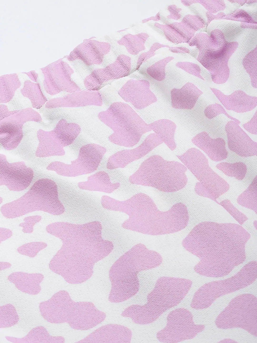 Lavender Cow Print Straight Pants - Women's Western Wear