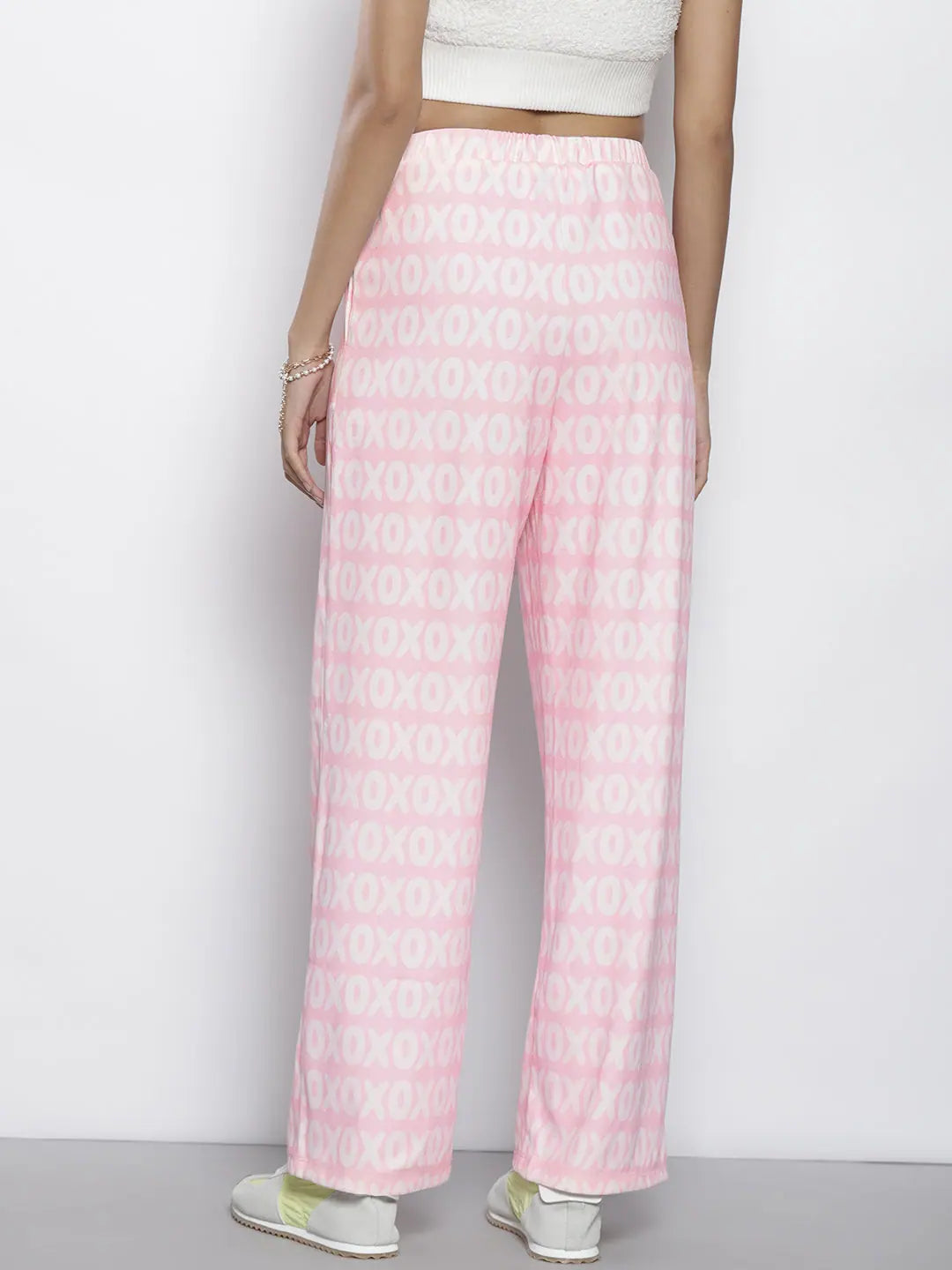 Pink XOXO Print Straight Pants | Women's Western Clothing