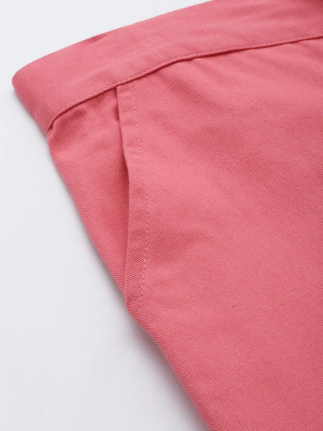 Pink Twill Joggers for Women | Pull Hem Detail