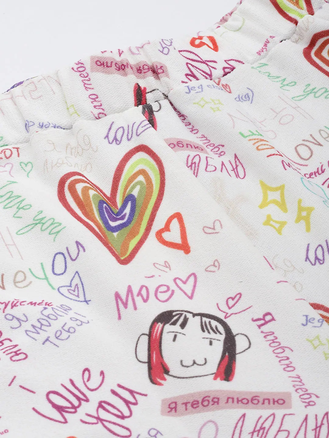 White Text Print Straight Pants | Women's Western Wear