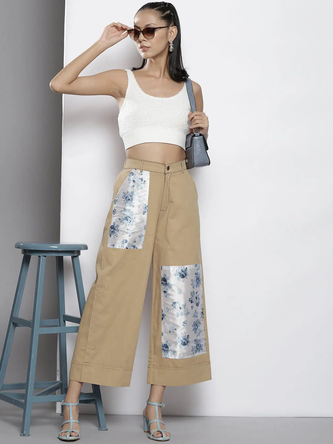 Floral Patch Twill Pants - Women's Western Wear Clothing