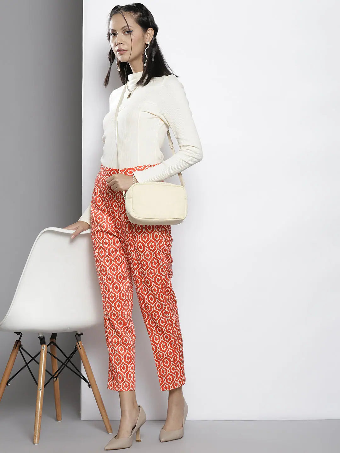 Rust Ethnic Scuba Pants - Women's Western Wear Outfits