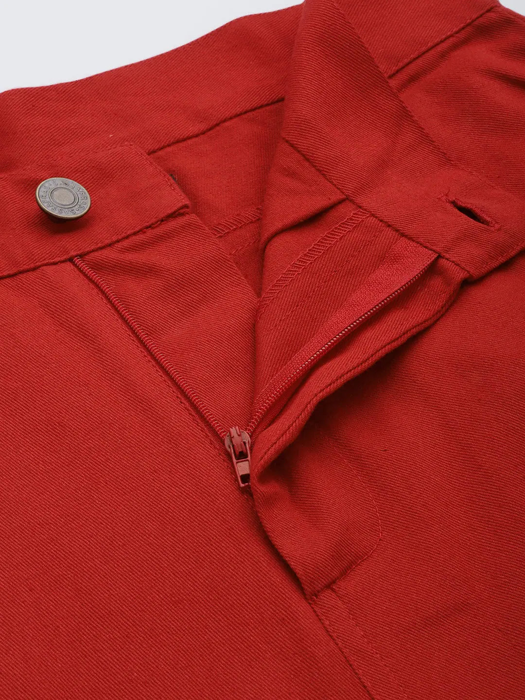 Red Twill Cargo Pants with Patches | Women's Western Wear