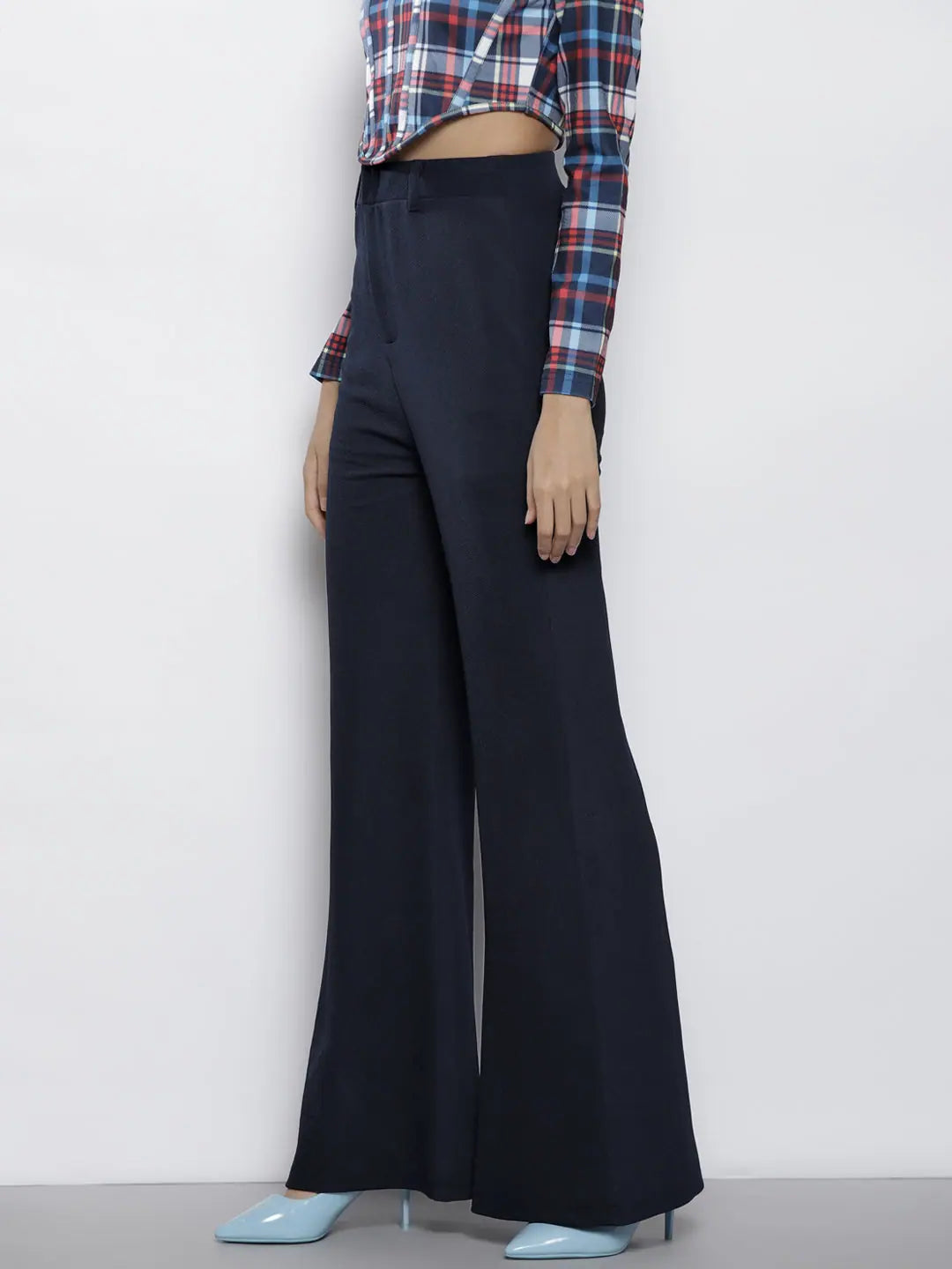 Navy Bell Bottom Knitted Pants | Women's Western Wear