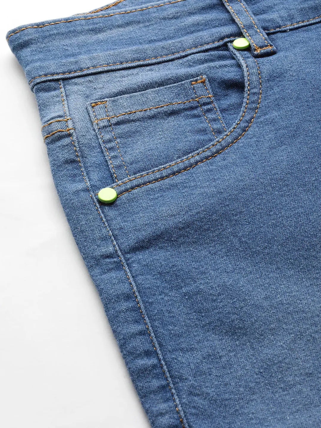 Blue Stretch Straight Jeans - Women's Western Wear Denim Jeans