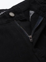 Women Black Distressed Slit Jeans-SFJEAN0220XS