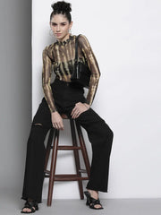 Women Black Distressed Slit Jeans-SFJEAN0220XS