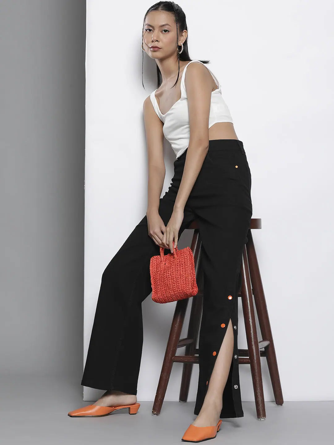 Black Stretch Straight Jeans | Women's Western Clothing