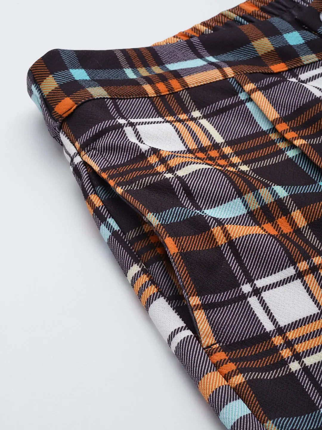 Women's Yellow Check Pants | Knit Tapered Pants for Women