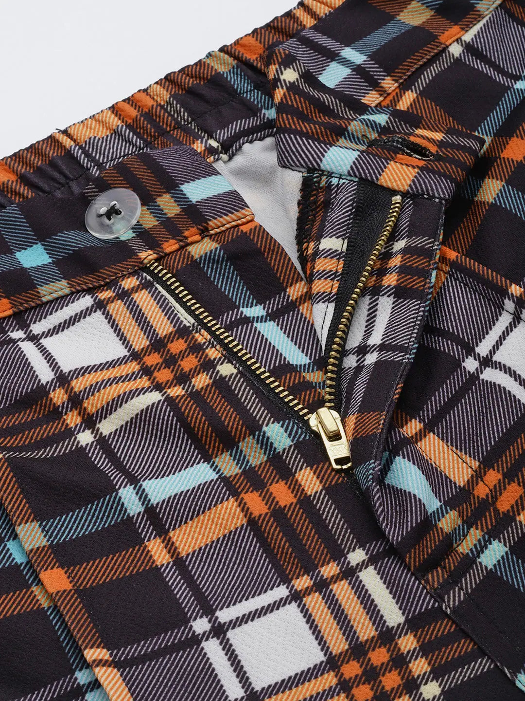 Women's Yellow Check Pants | Knit Tapered Pants for Women