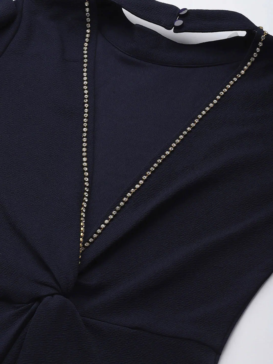 Navy Bodycon Dress | Women's Back Cut-Out Slim Fit Dress