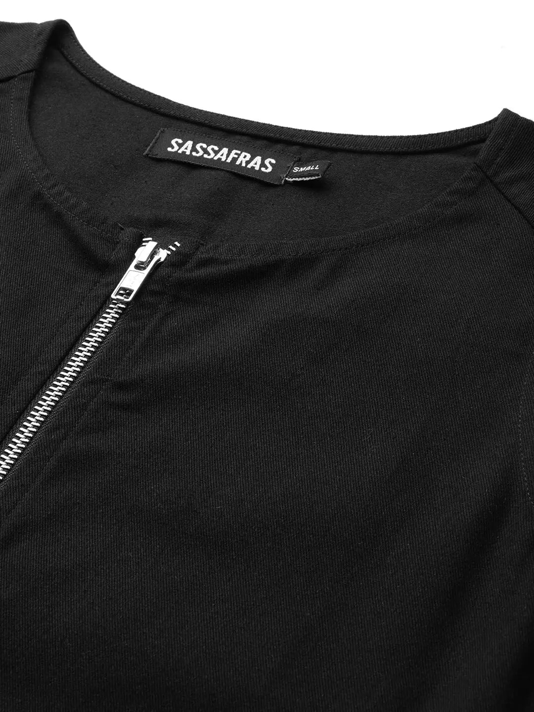 Black Twill Cut Out Dress - Women's A-Line Mini Dress