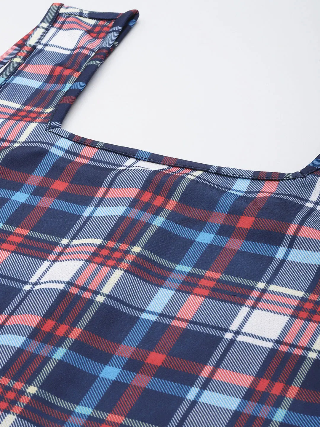 Blue Check Bodycon Dress | Women's Polyester Knit Dress