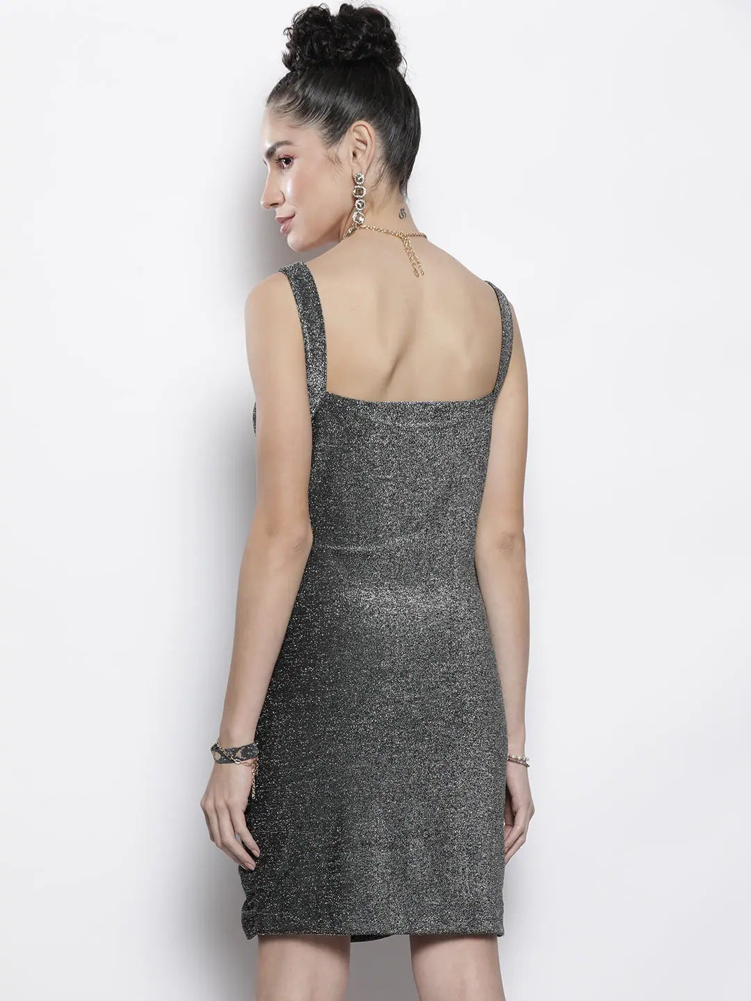 Silver Lurex Bodycon Dress | Party Wear Lehenga Option