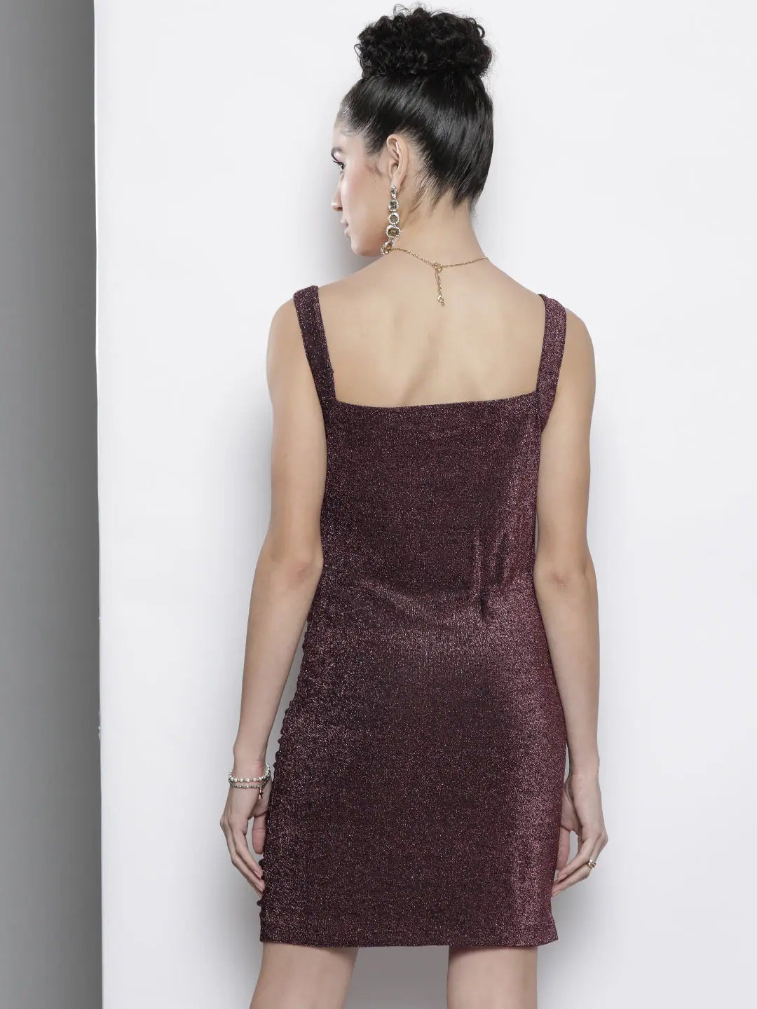 Pink Lurex Bodycon Dress | Party Wear Lehenga Alternative