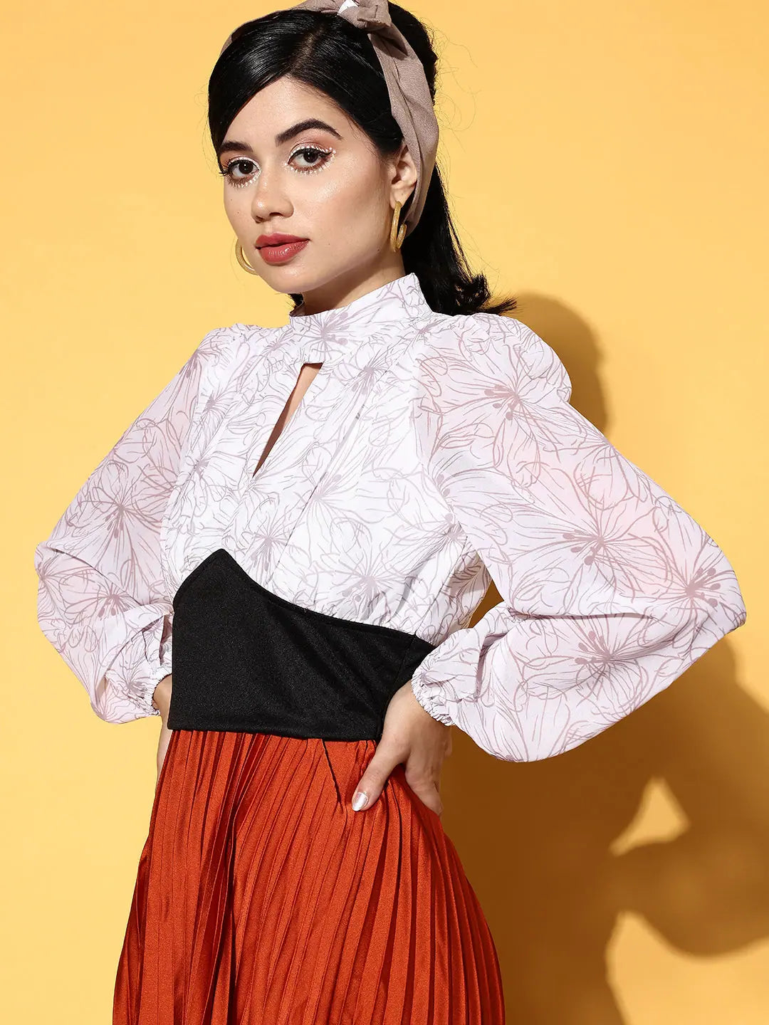 Floral Keyhole Crop Top - Lehenga for Women | Chic Style