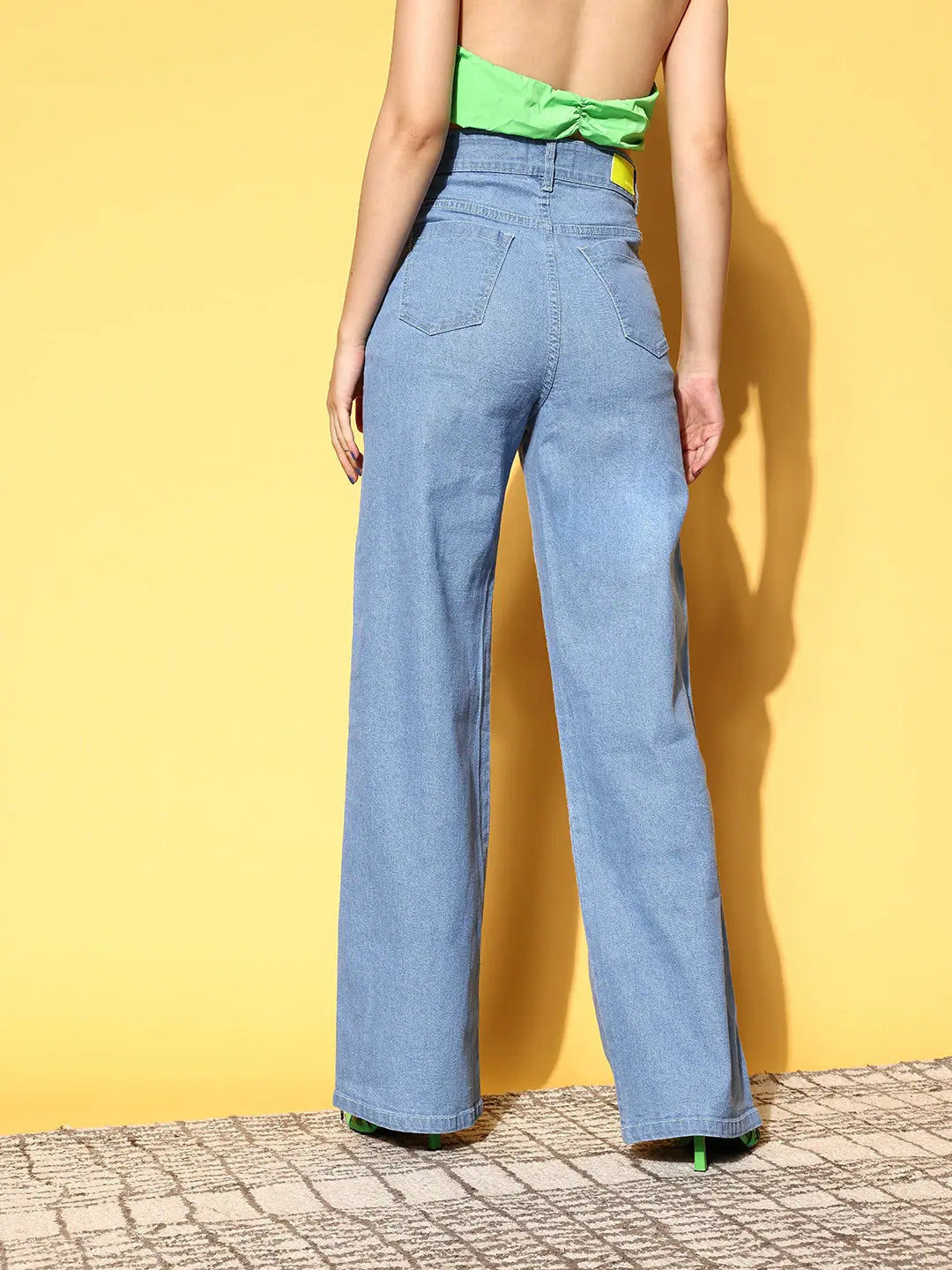 Ice Blue Straight Jeans - Women's Western Wear Outfits