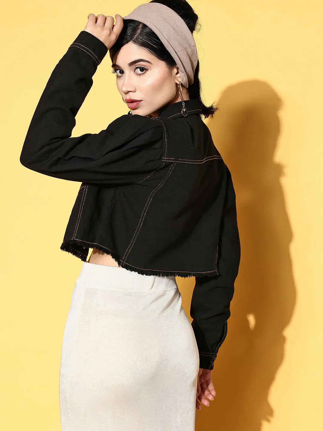 Black Denim Crop Jacket - Trendy Women's Outerwear for Women