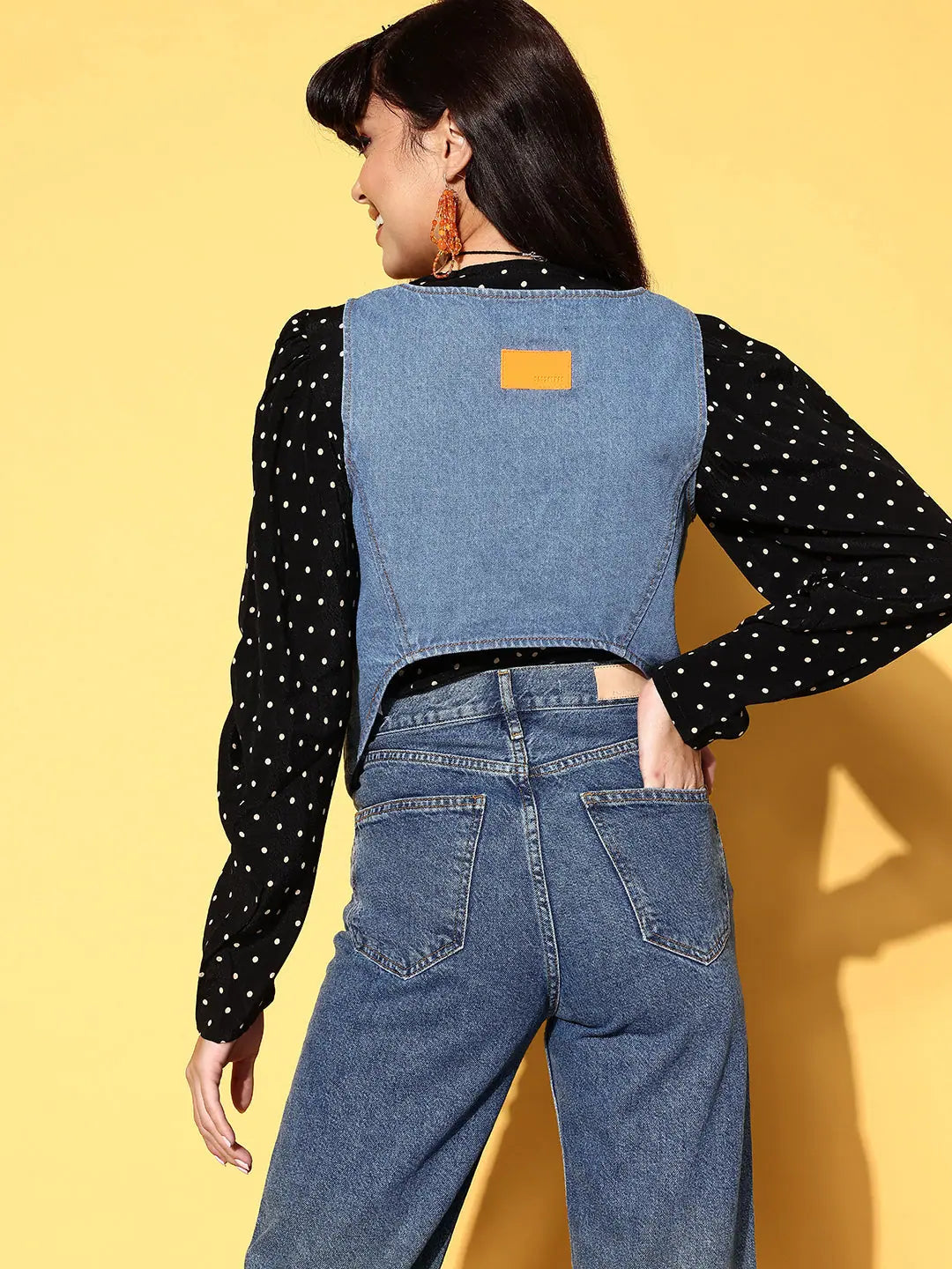 Blue Denim Waistcoat - Trendy Women's Fashion Jackets