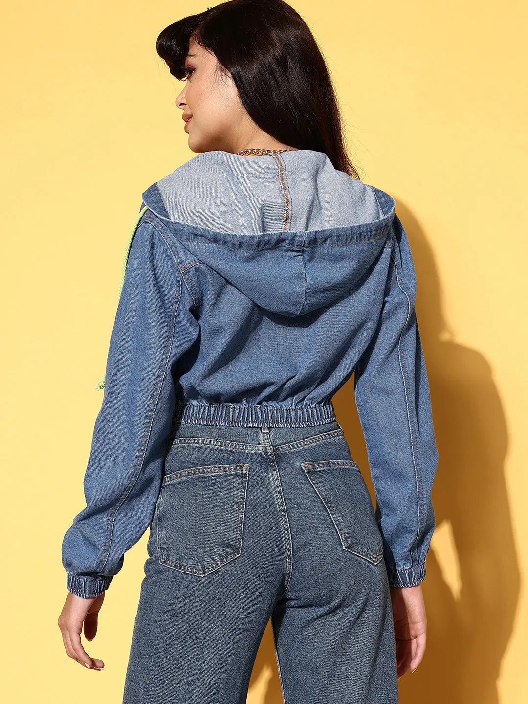 Blue Denim Crop Jacket - Trendy Women's Fashion Jackets