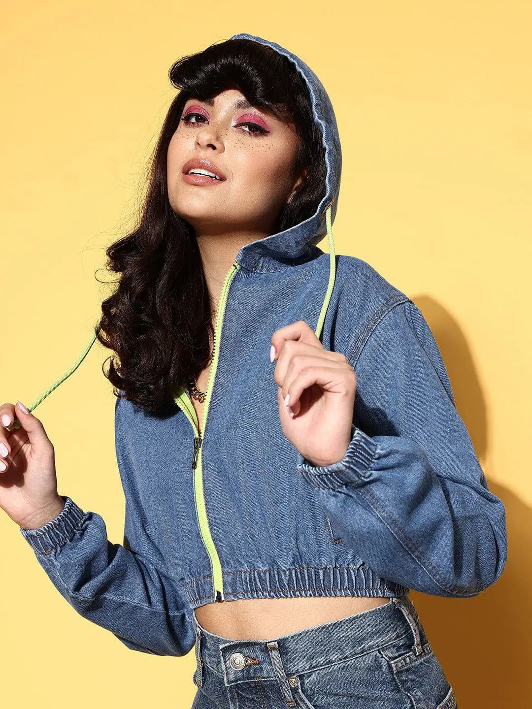 Blue Denim Crop Jacket - Trendy Women's Fashion Jackets