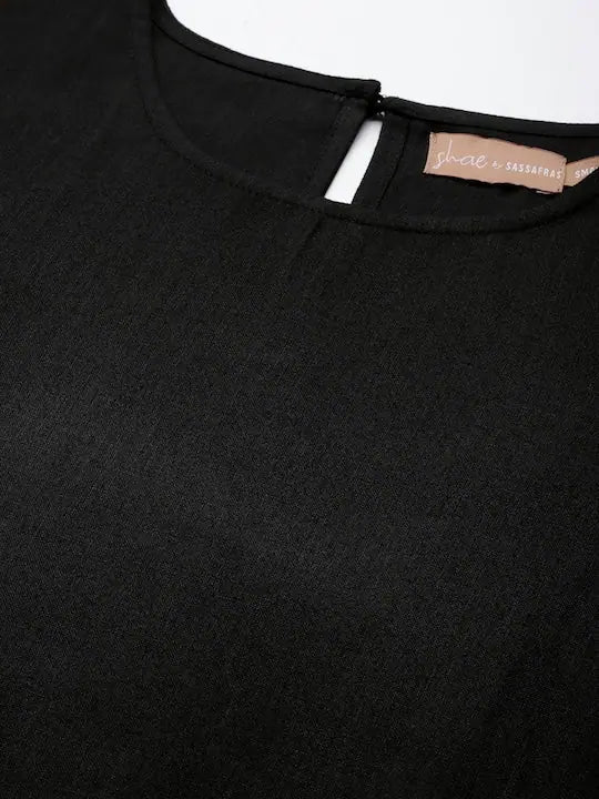 Black Elephant Print Indian Kurta - Stylish Tunic Tops