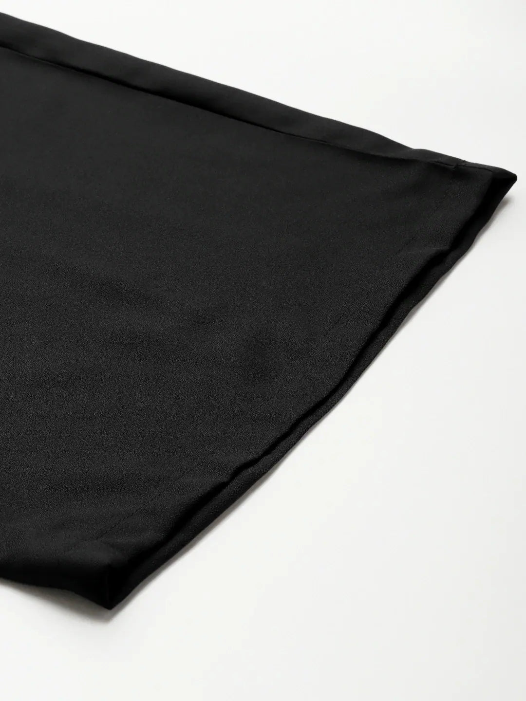 Women's Black Cotton Jumpsuit: Lace Peplum Detail