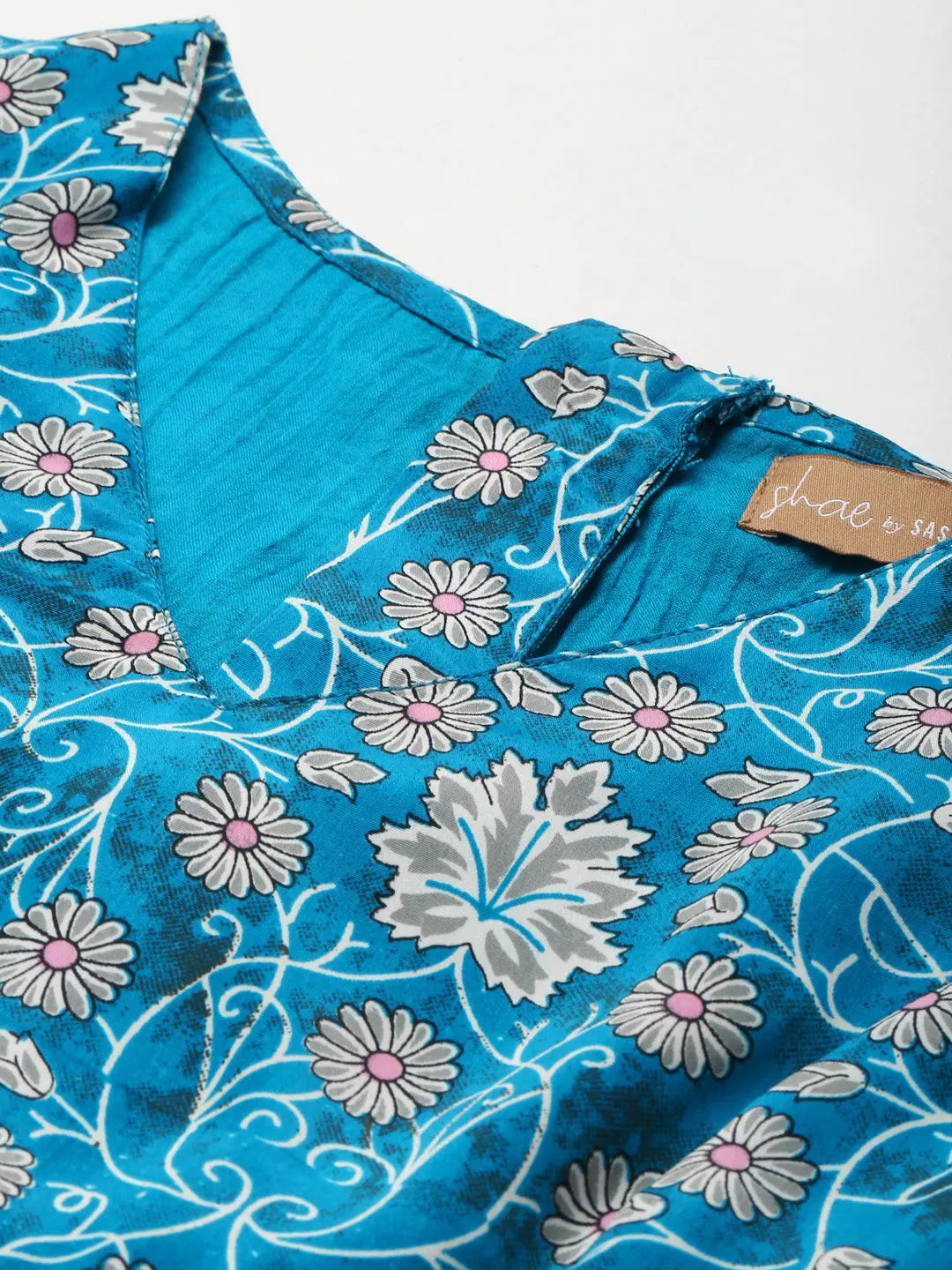 Teal Floral Crop Top | Women's Lehenga Choli Collection