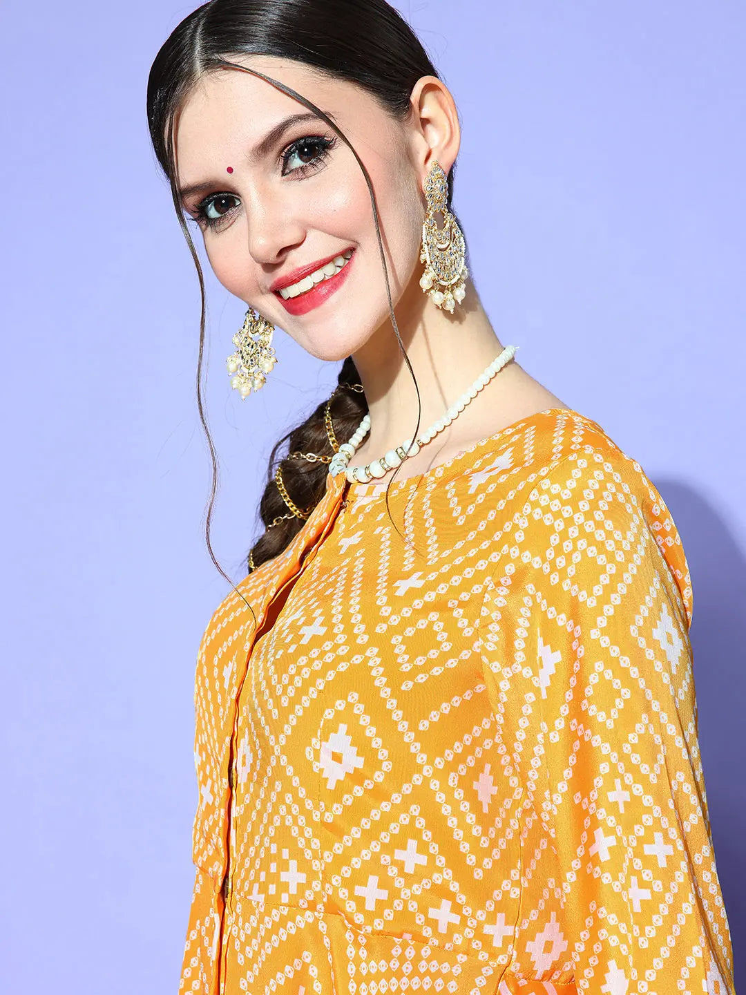 Yellow Tie Dye Peplum Top: Designer Lehenga Inspired Style