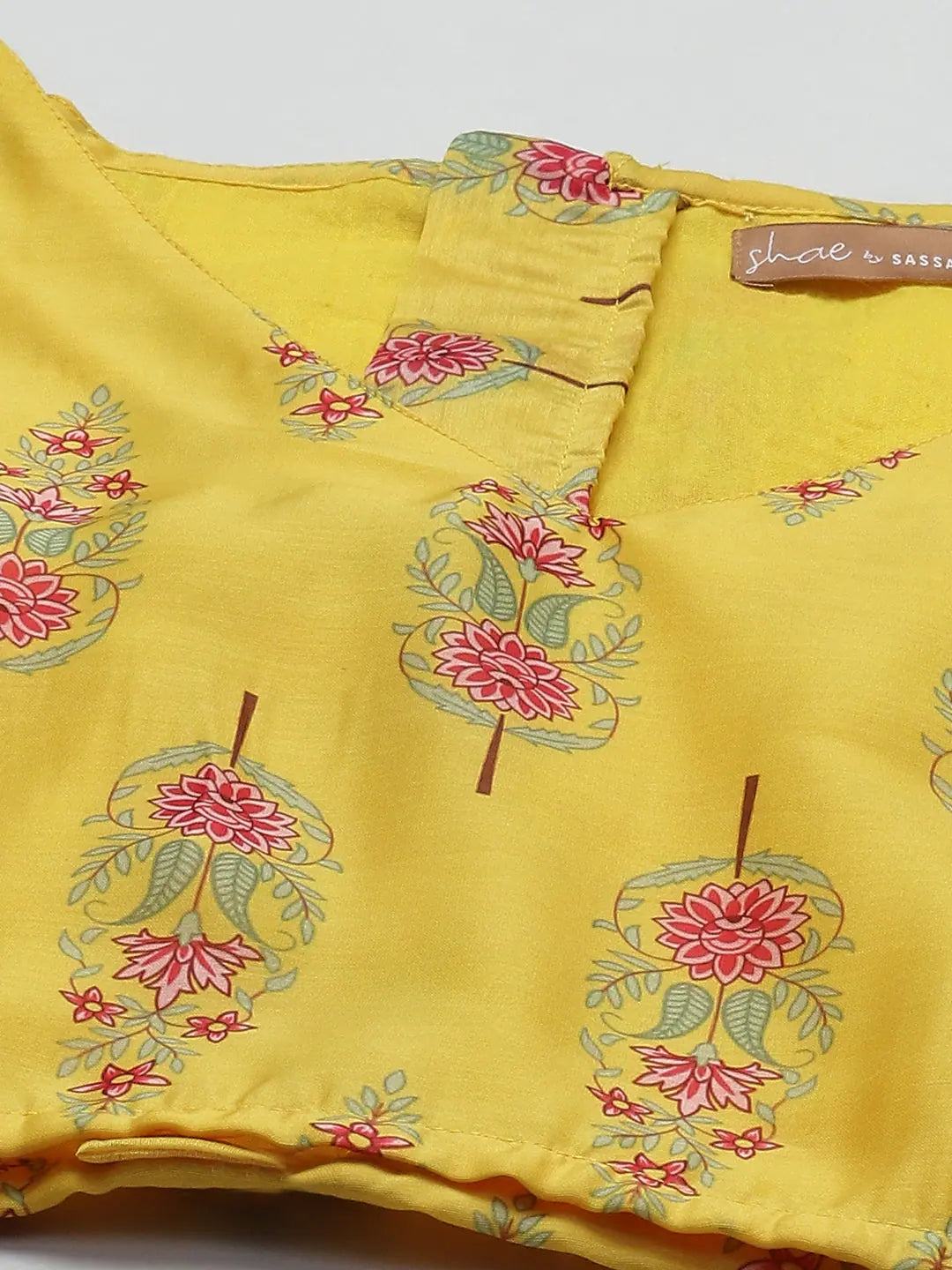 Yellow Floral Anarkali Skirt Set - Women's Festive Lehenga