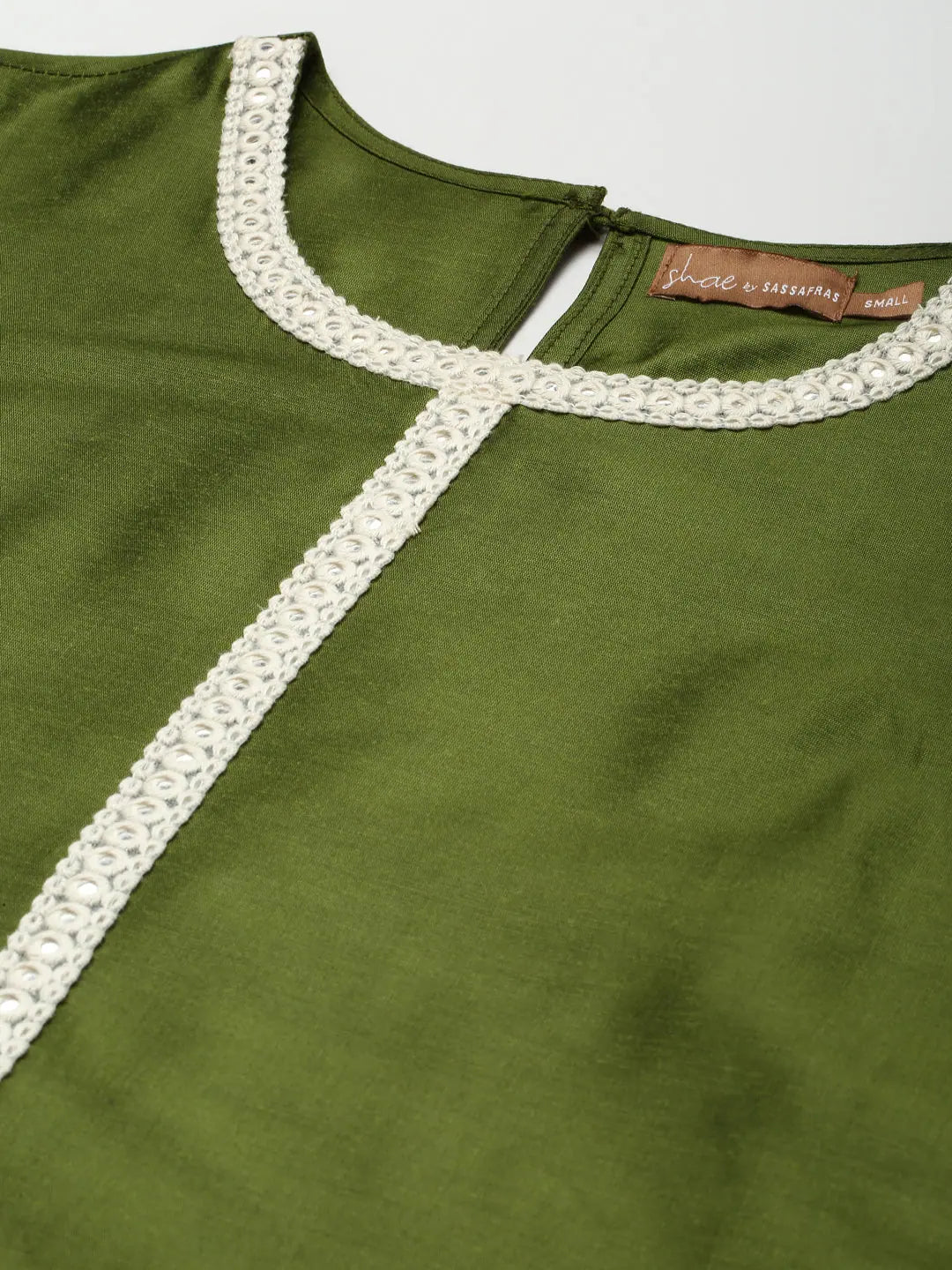 Olive Mirror Lace Women's Kurta Sets | Indian Kurta Sets